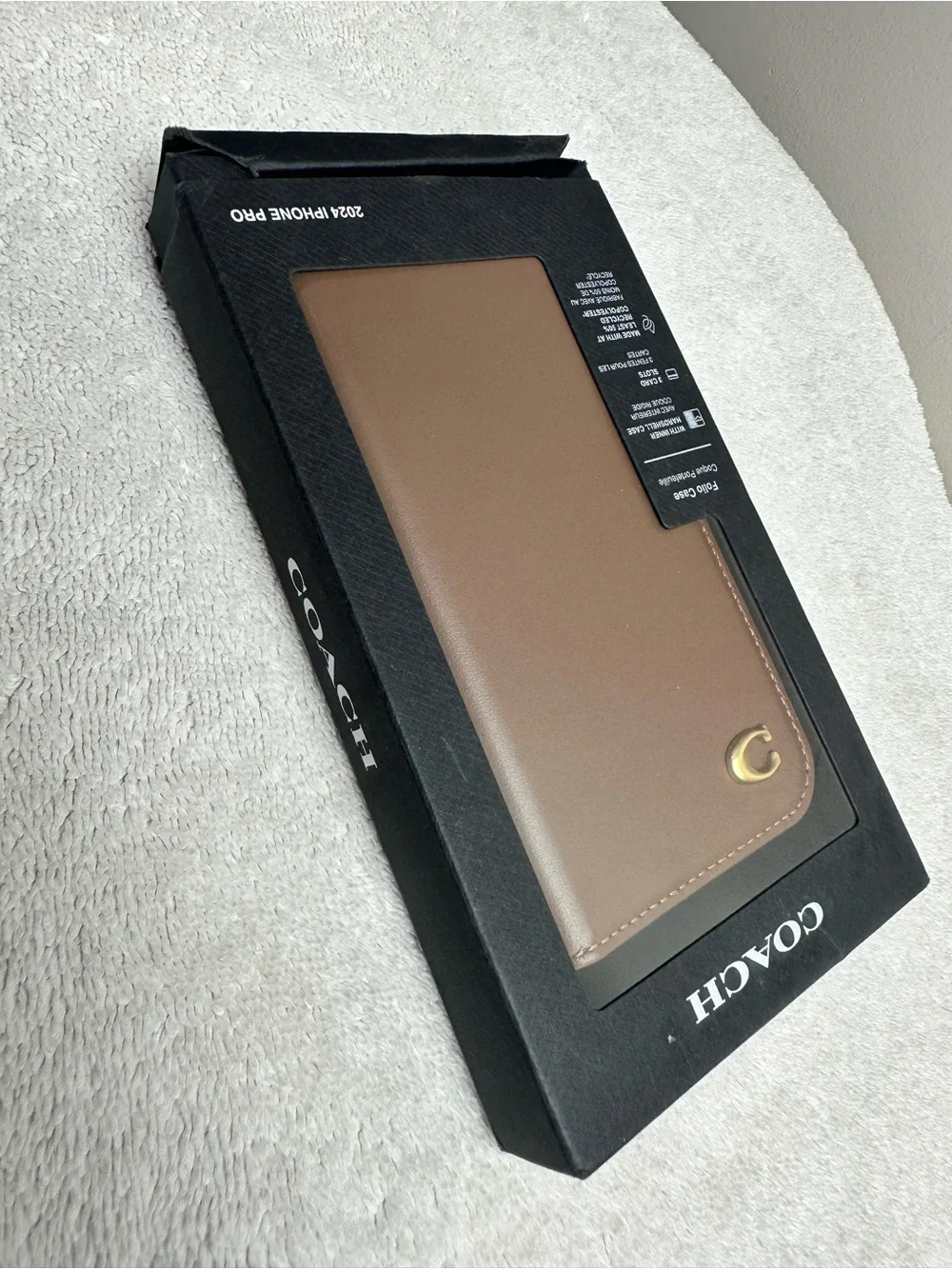 COACH Brown Folio Case for 2024 iPhone